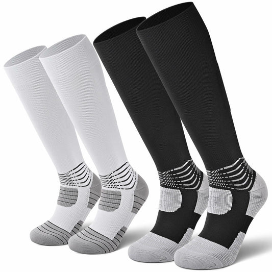 IRAMY Compressive Soccer Socks Youth Ankle Support Coolmax Wicking 2 Pack - M
