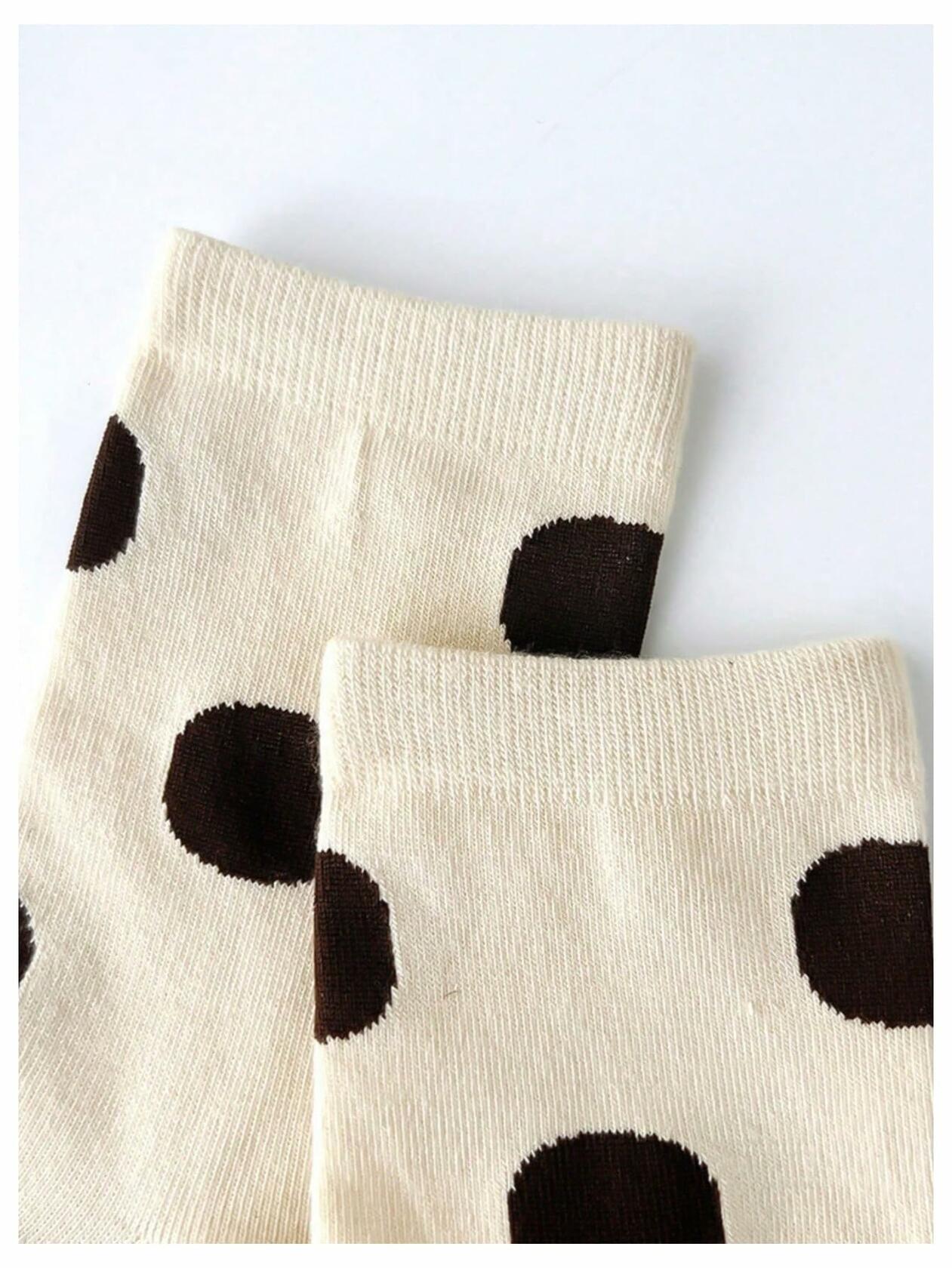 Verdusa Women's Polka Dot Crew Ankle Socks Multicolor 5 Pairs Size 36-39
