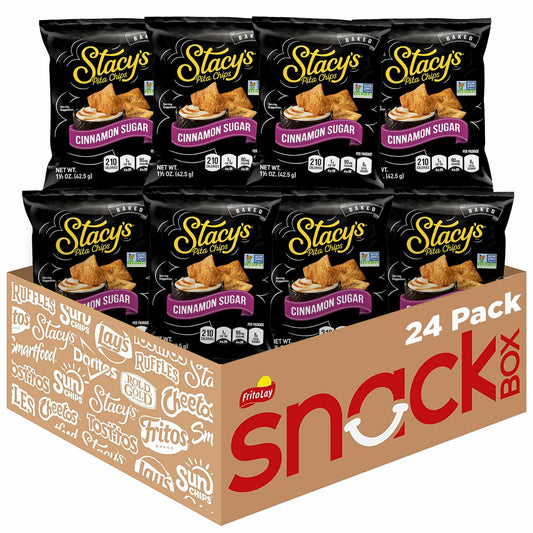 BestBy06/25 Stacy's Cinnamon Sugar Pita Chips 1.5oz Pack of 24 Snack