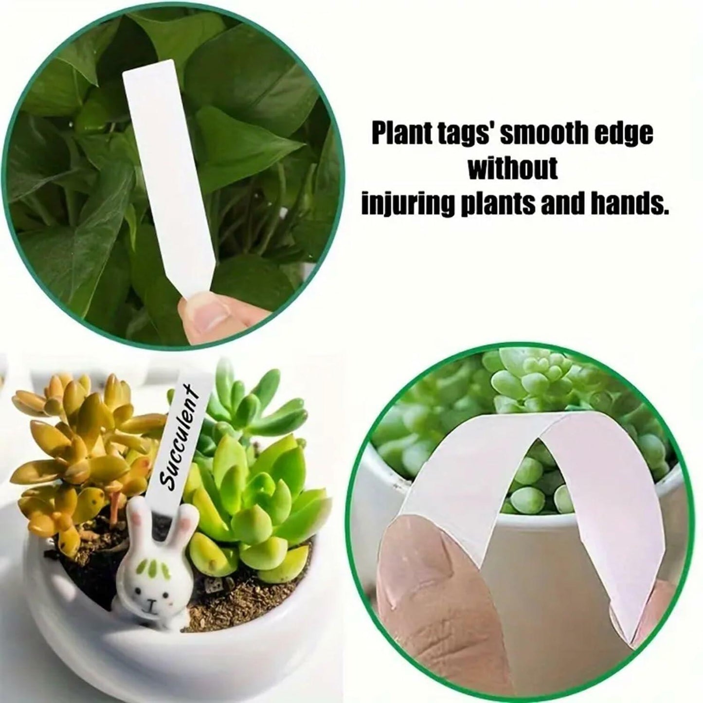 meumtuu 200 PCS White Plastic Plant Labels Garden Markers PVC PVCPL-200W