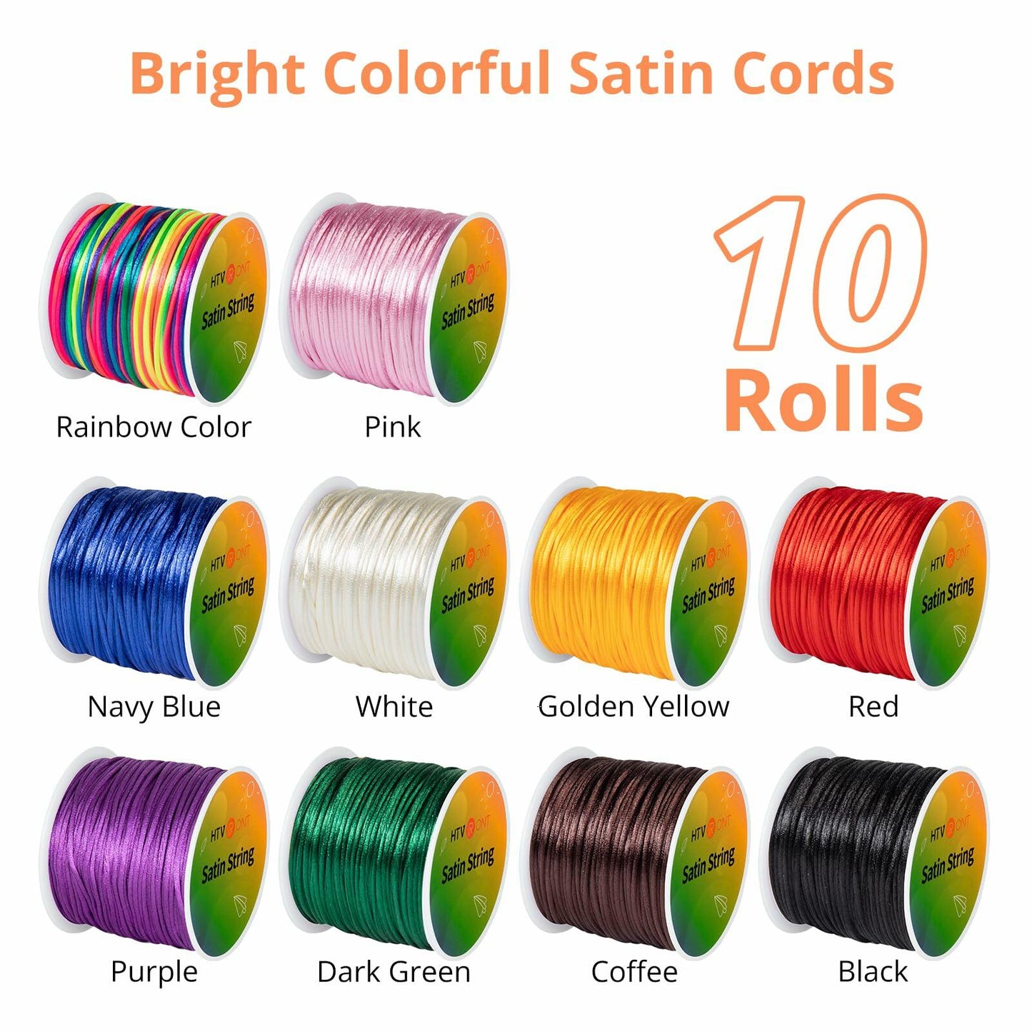 HTVRONT 1mm Elastic Bracelet String Clear Cord 120m with Bead Needle