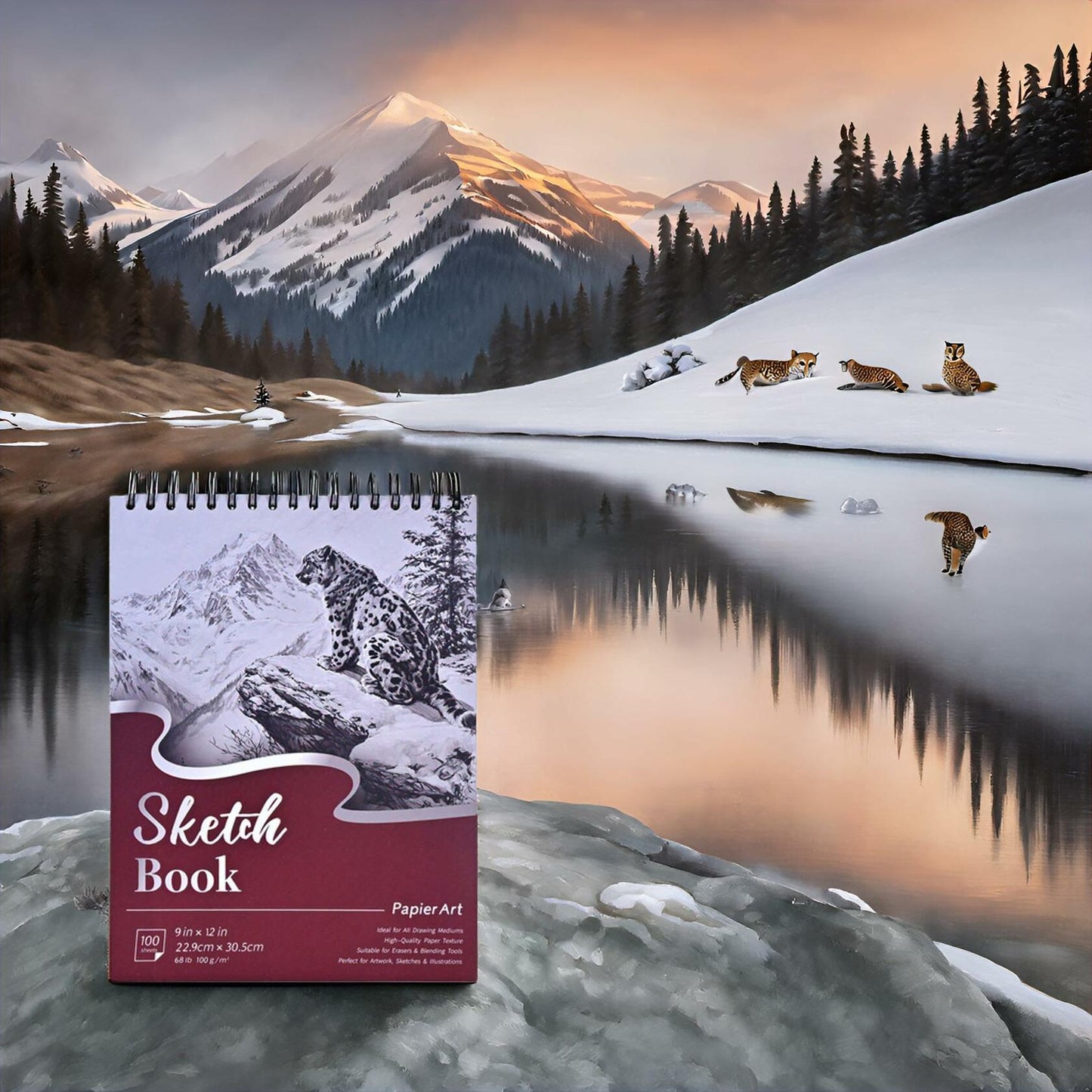 Sketch Book Spiral Bound 9x12 White 2 Pack 100 Sheets Acid Free