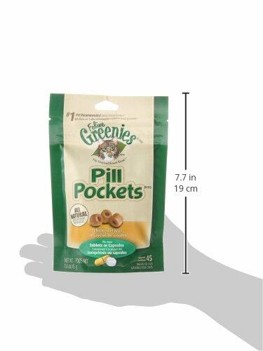 BestBy07/25 Greenies Feline Pill Pockets Cat Treats Chicken Flavor 1.6oz 45ct