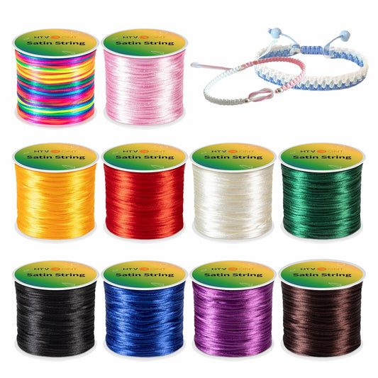 HTVRONT 1mm Elastic Bracelet String Clear Cord 120m with Bead Needle