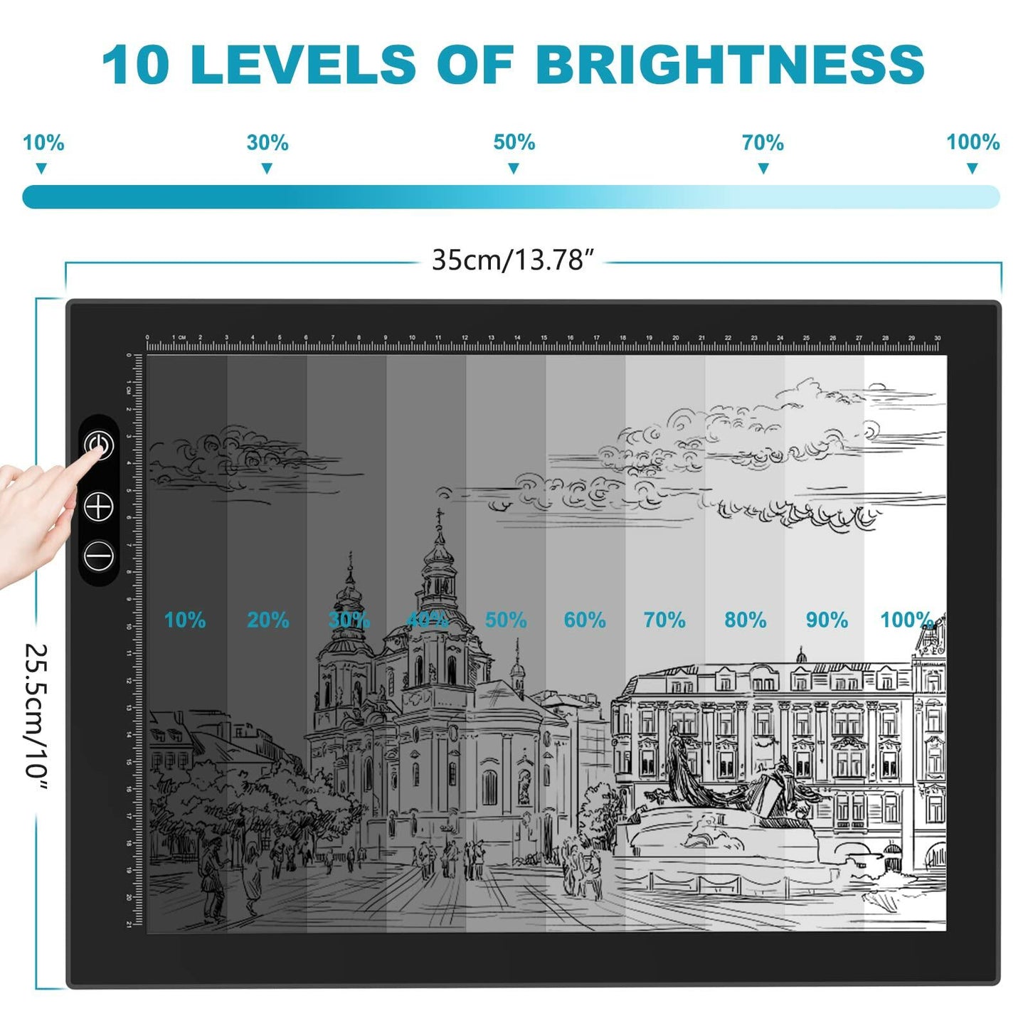 Portable Rechargeable A4 LED Light Box Ultra-Thin Adjustable Light Pad