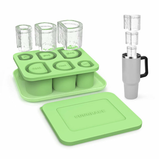 SUNGRACE Silicone Ice Cube Mold Tray for Stanley Yeti 20/30/40oz Tumbler Green