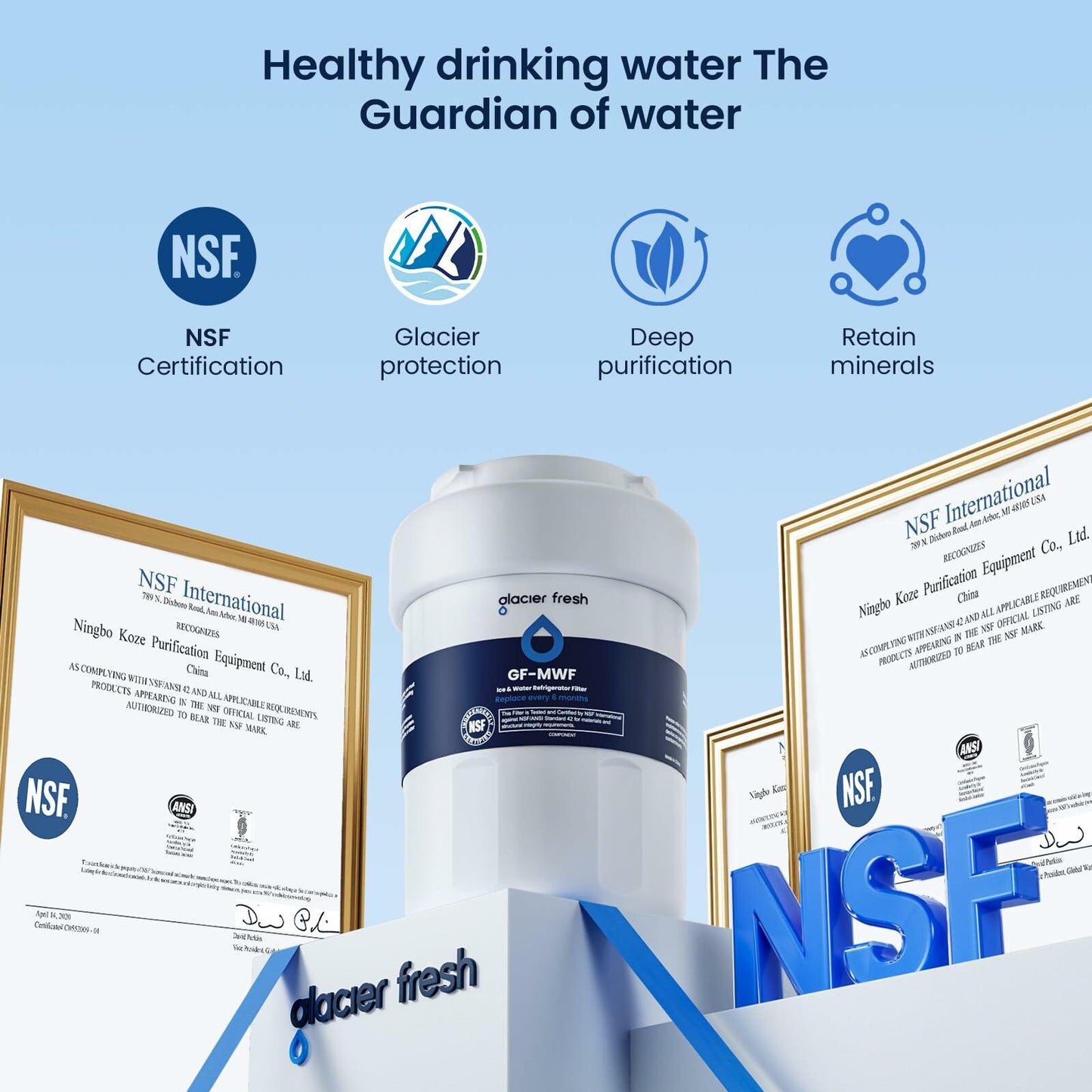 GLACIER FRESH MWF Refrigerator Water Filter SmartWater 1 Pack