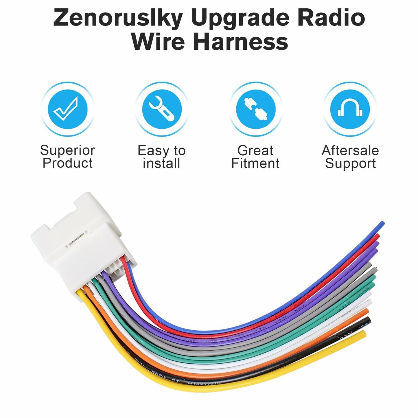 Zenoruslky 20Pin Radio Wire Harness Stereo Connector for Mitsubishi Cars