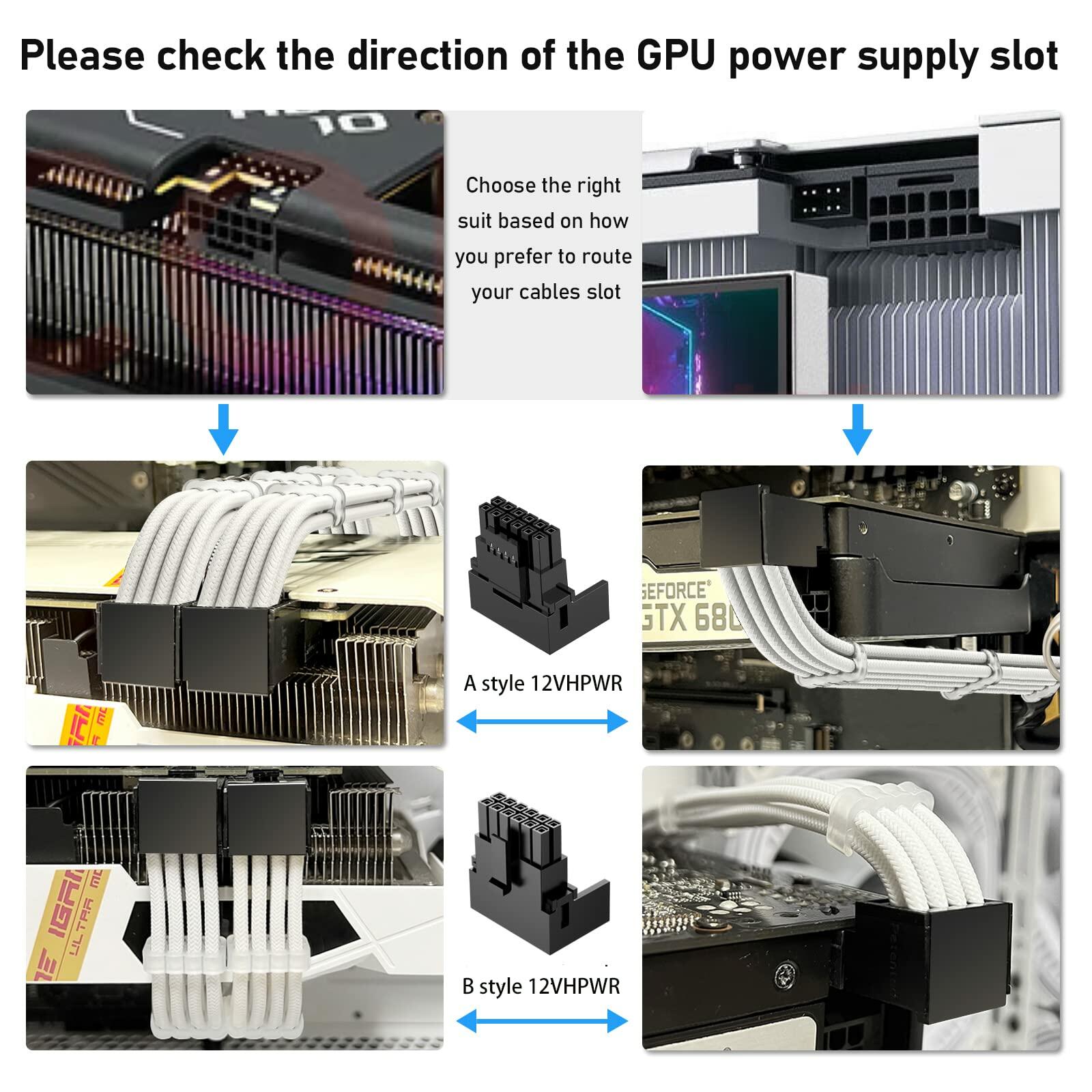 SYBECHATF RTX 4090 16Pin to 4x8Pin PCI-E 5.0 Sleeved Cable 14in Black