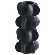 Ceramic Flower Vase 9-Inch Black Modern Farmhouse Decor Small