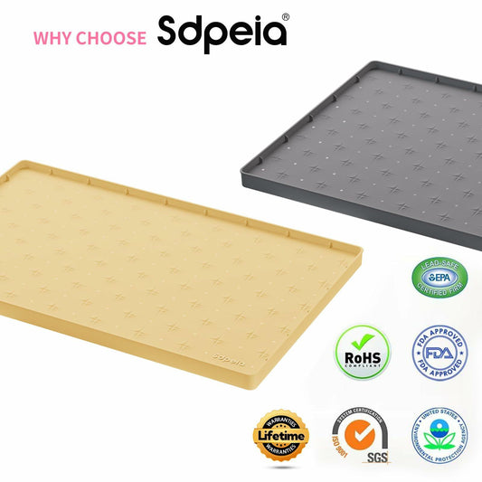 Sdpeia Silicone Under Sink Mat Waterproof Cabinet Protector 28x22 Grey