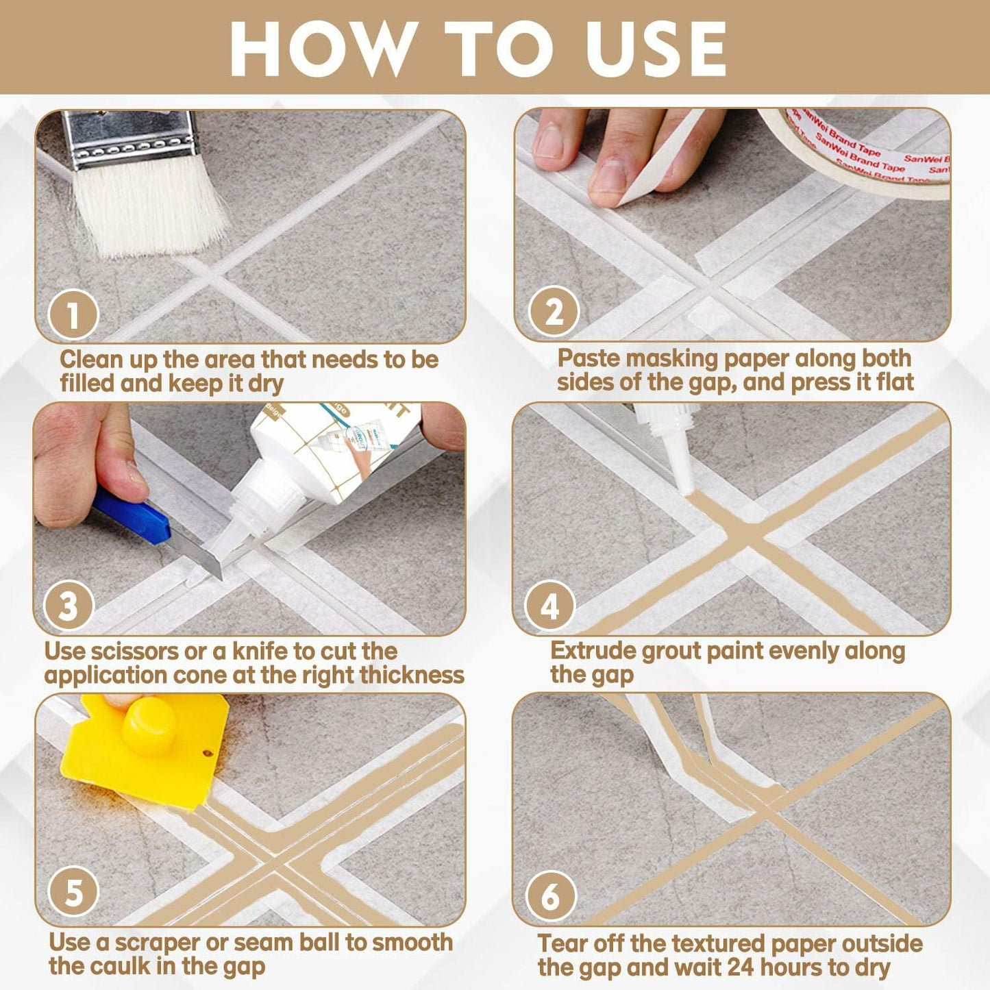Tile Grout Repair Kit 2 Pack Light Grey Fast Drying Grout Sealer Filler