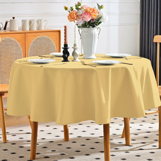 Aironment Round Tablecloth Water Stain Resistant 70 Inch Black