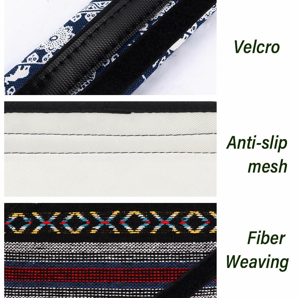IHOTDER 2PCS Seat Belt Cover Pad Boho Universal Car Accessories Seatbelt Cover-D