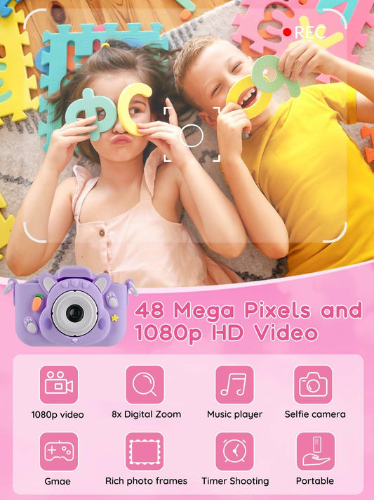 Knagsfa Kids Digital Video Camera with Silicone Cover 32G SD Card