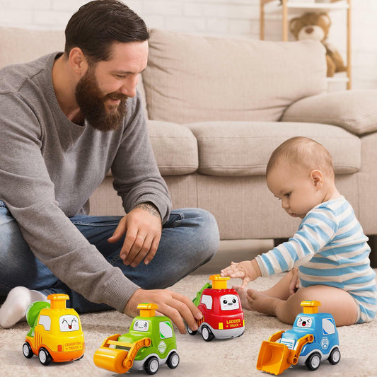 JUKUDAHU Press Engineering Car Toy Push & Go Friction Toddler Gift