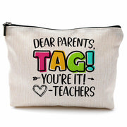 QGFM Teacher Makeup Bag Scratch Resistant Multicolor Cosmetic Travel Gym