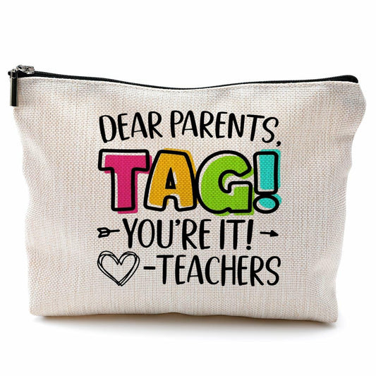 QGFM Teacher Makeup Bag Scratch Resistant Multicolor Cosmetic Travel Gym
