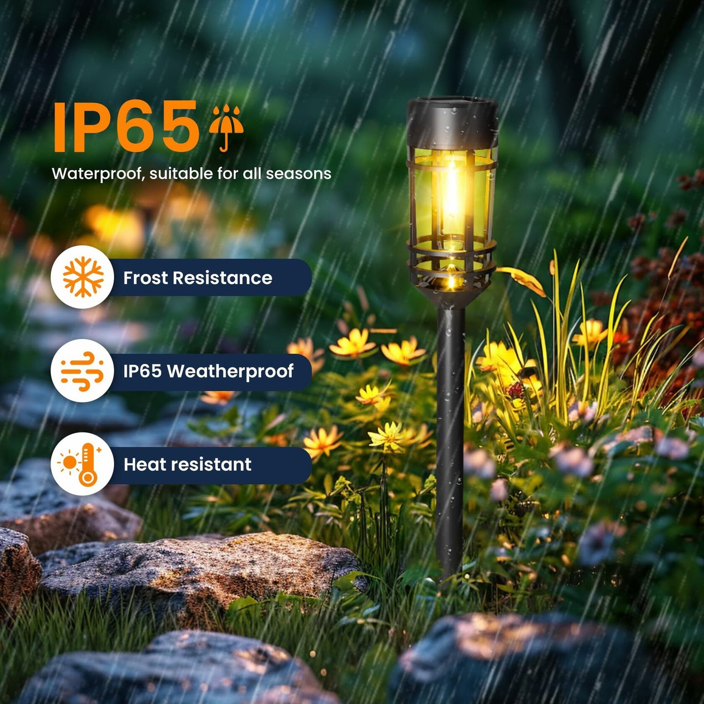 GIGALUMI Solar Pathway Lights 16 Pack Waterproof Warm White Outdoor Garden