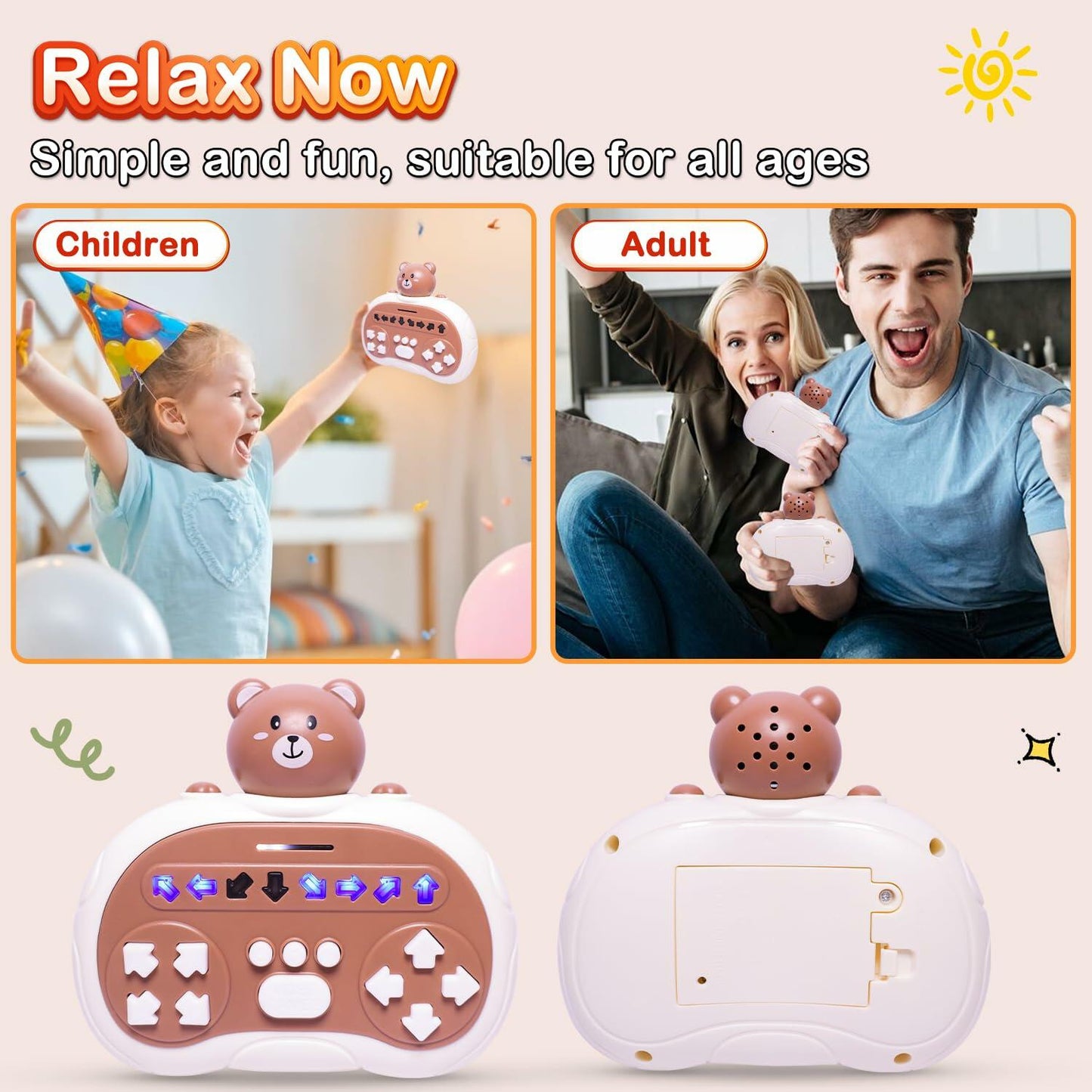 Rhythm Master Dance Machine Handheld Toy Bear Educational Stress Relief