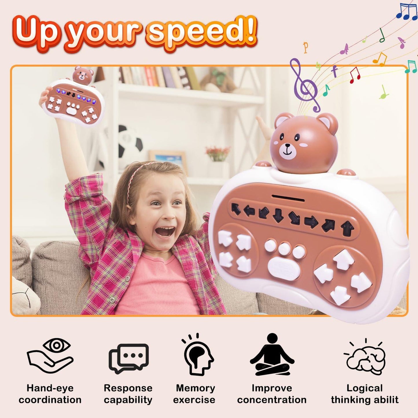 Rhythm Master Dance Machine Handheld Toy Bear Educational Stress Relief