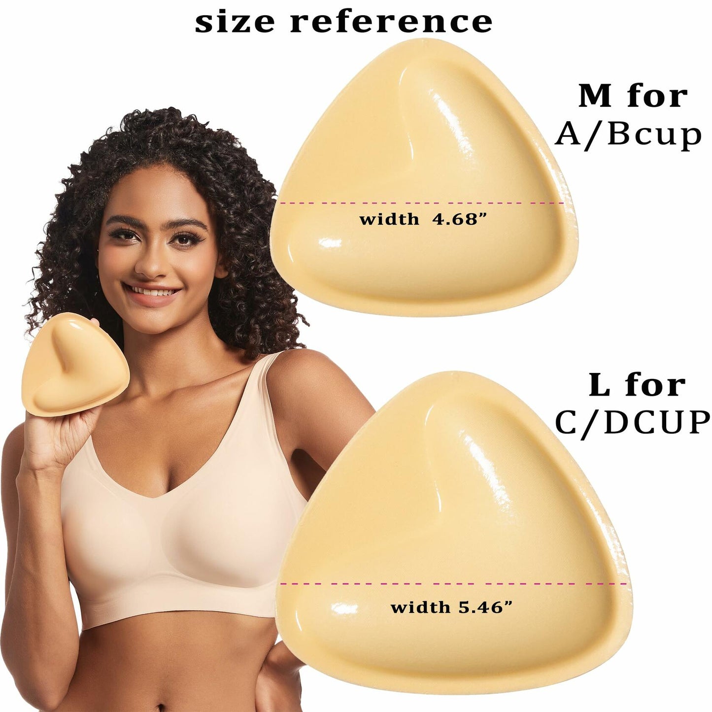 PRETTYWELL Sticky Bra Pads Inserts Double Sided Push Up Bikini Enhancers Size M