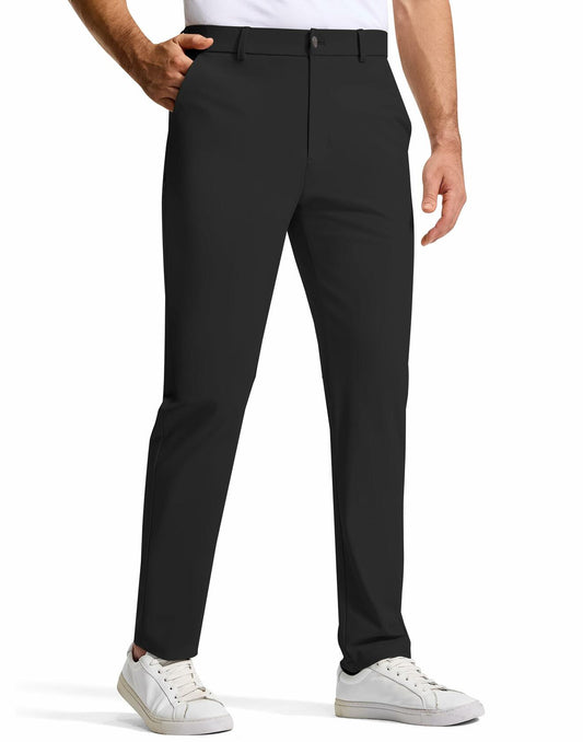 SERAMY Mens Golf Dress Pants Slim Fit Stretch Quick Dry Light Khaki Size 35