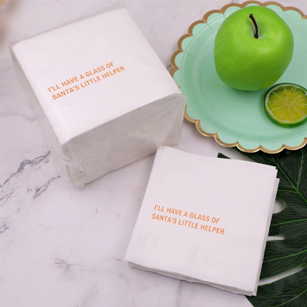 VOWFOO Funny Cocktail Napkins I Need Something Stronger 4.5x4.5 100-Pack