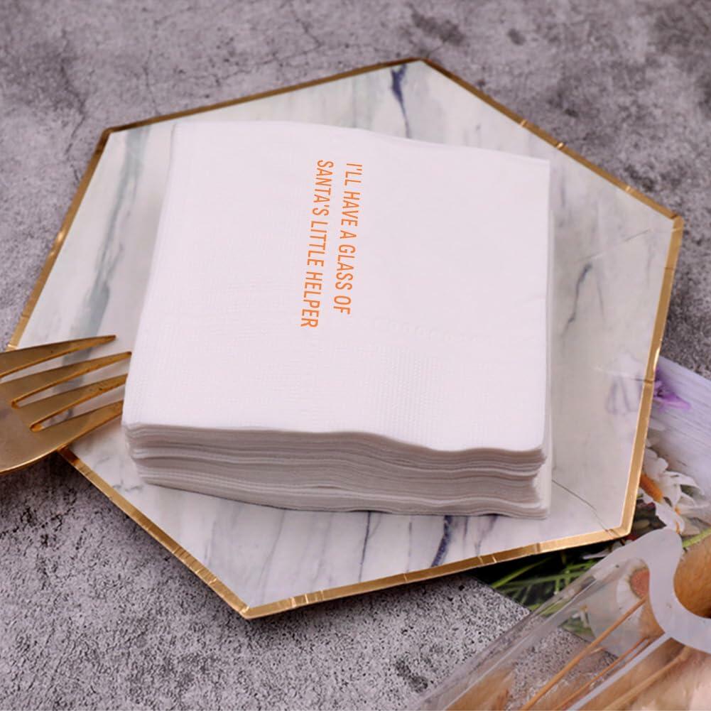 VOWFOO Funny Cocktail Napkins I Need Something Stronger 4.5x4.5 100-Pack