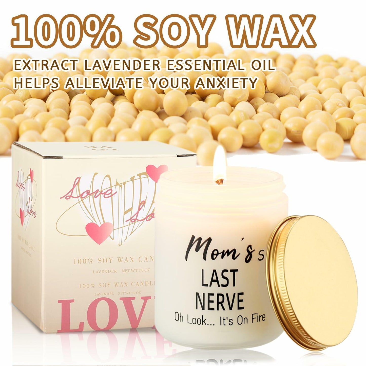 Gifts for Mom Funny Lavender Scented Candle 7oz Birthday Mothers Day Gift