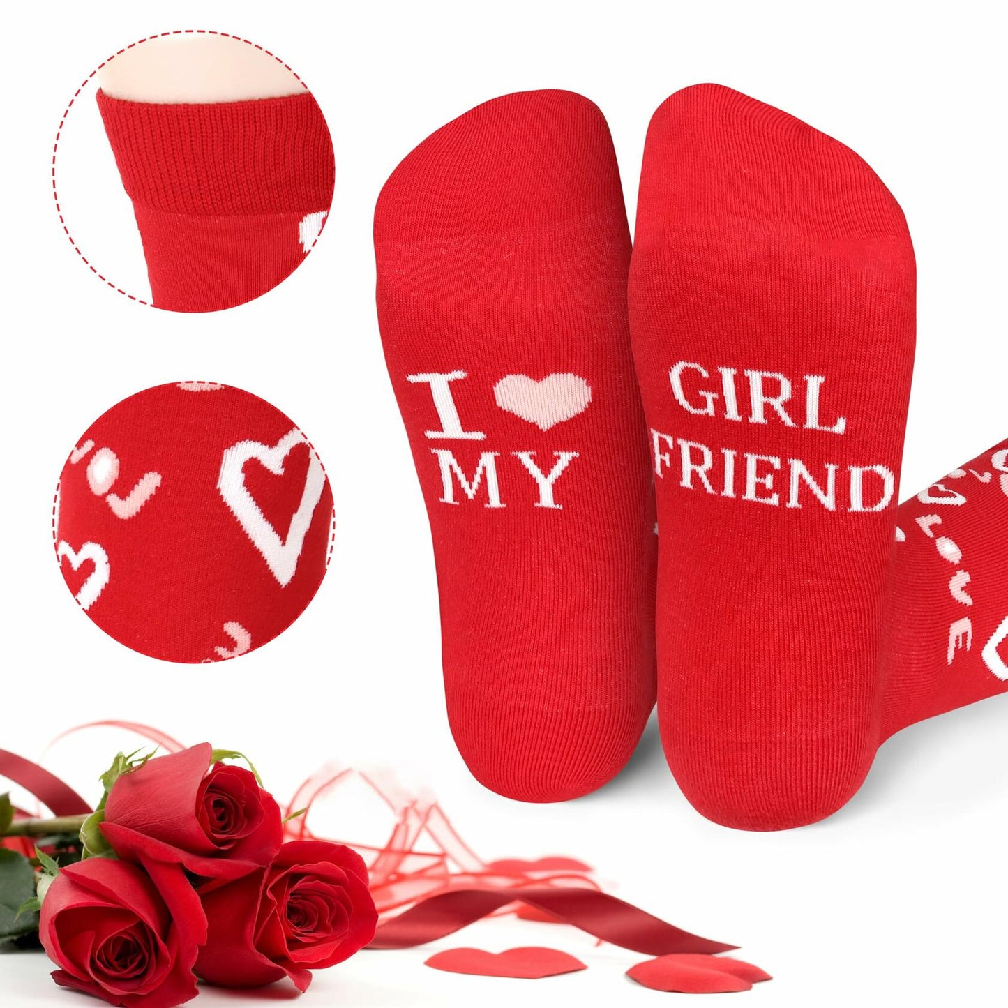 6PCS Valentines Gift Box Women 12oz Wine Tumbler Rose Socks Candle