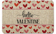 GAGEC Valentines Day Door Mat Rug Hello Valentine Heart Welcome 17x27 Inch