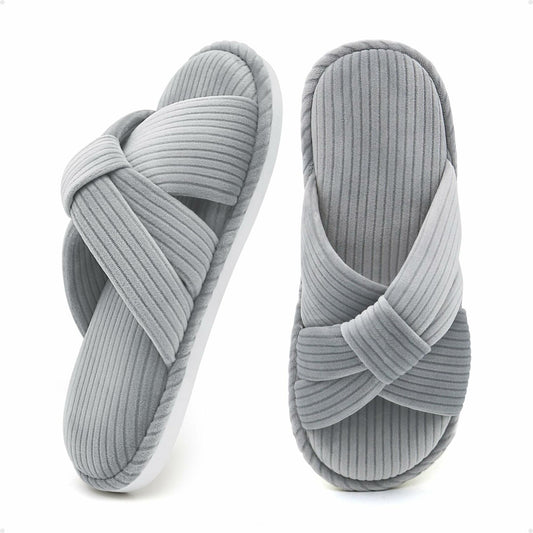 Gecgucy Women's Open Toe Crossband House Slippers Size 8-9