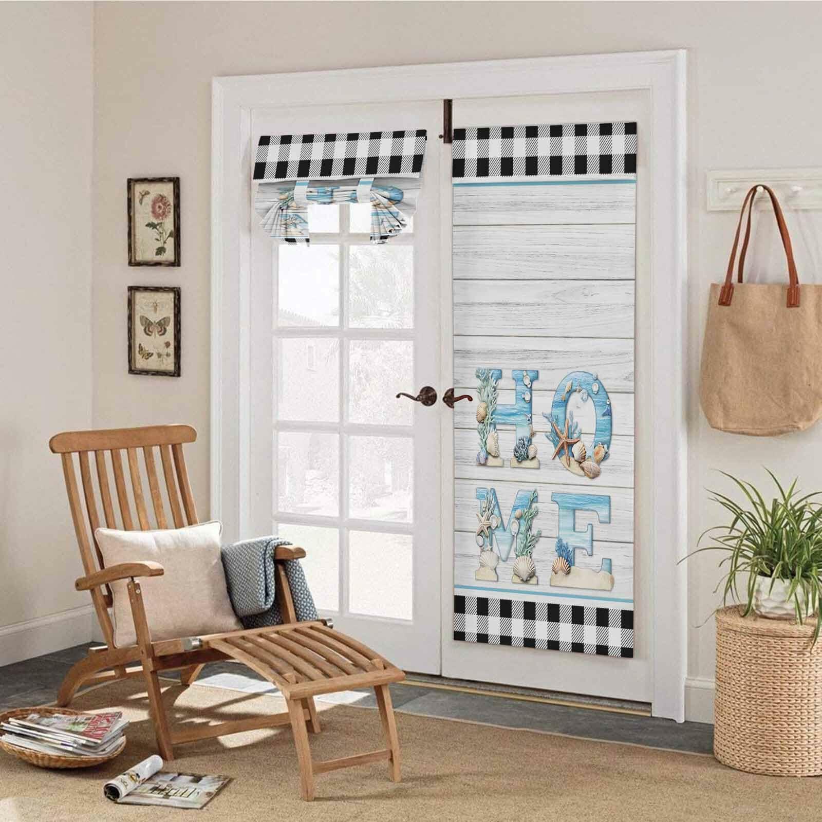 BEMIGO Door Curtains Fall Wreath Privacy Tie Up Shades 26x70 inch