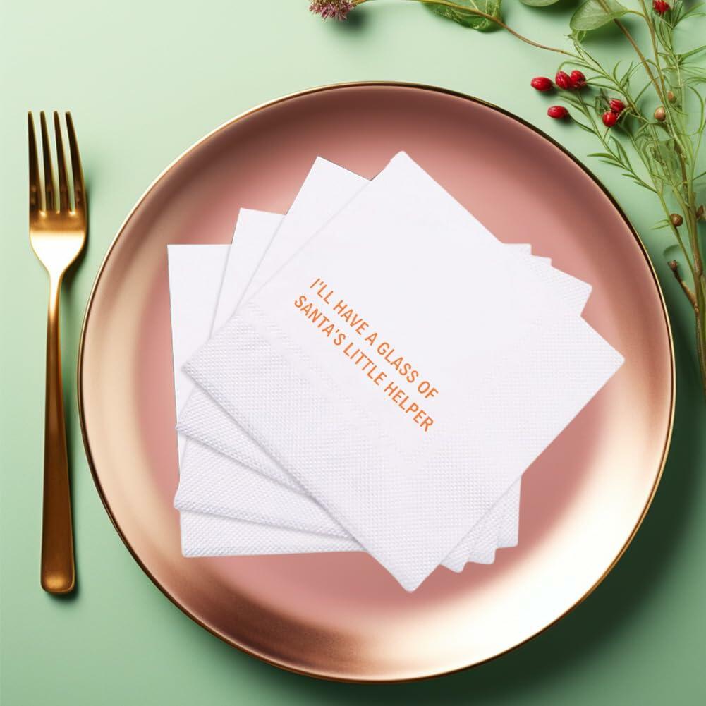 VOWFOO Funny Cocktail Napkins I Need Something Stronger 4.5x4.5 100-Pack
