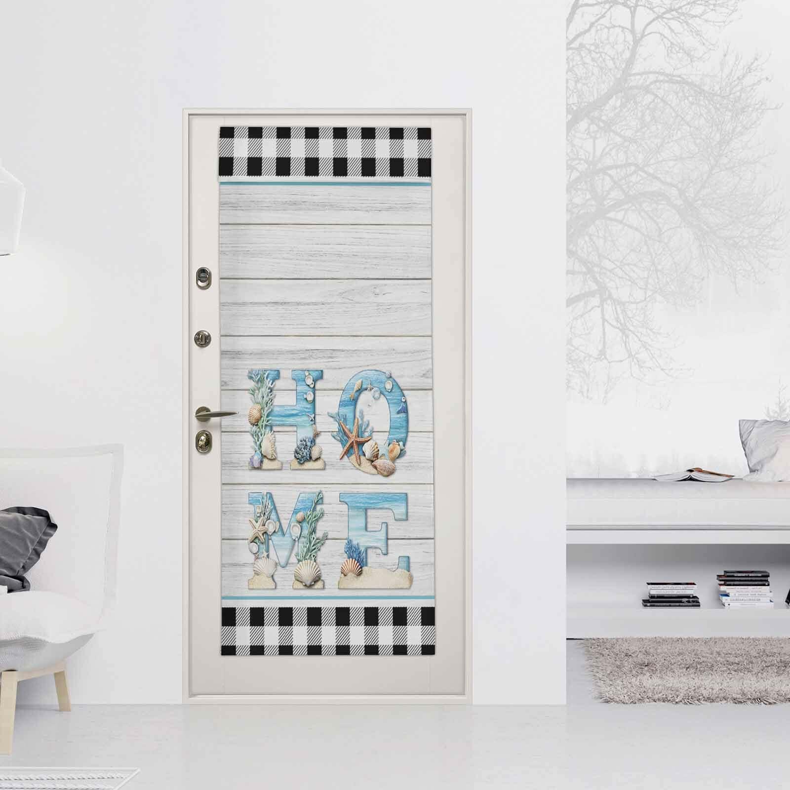 BEMIGO Door Curtains Fall Wreath Privacy Tie Up Shades 26x70 inch