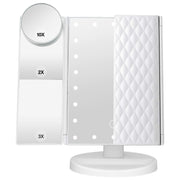 DenCert Makeup Mirror Vanity Mirror 1X-10X Magnification Touch Control White