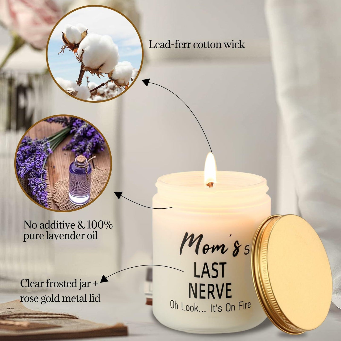 Gifts for Mom Funny Lavender Scented Candle 7oz Birthday Mothers Day Gift