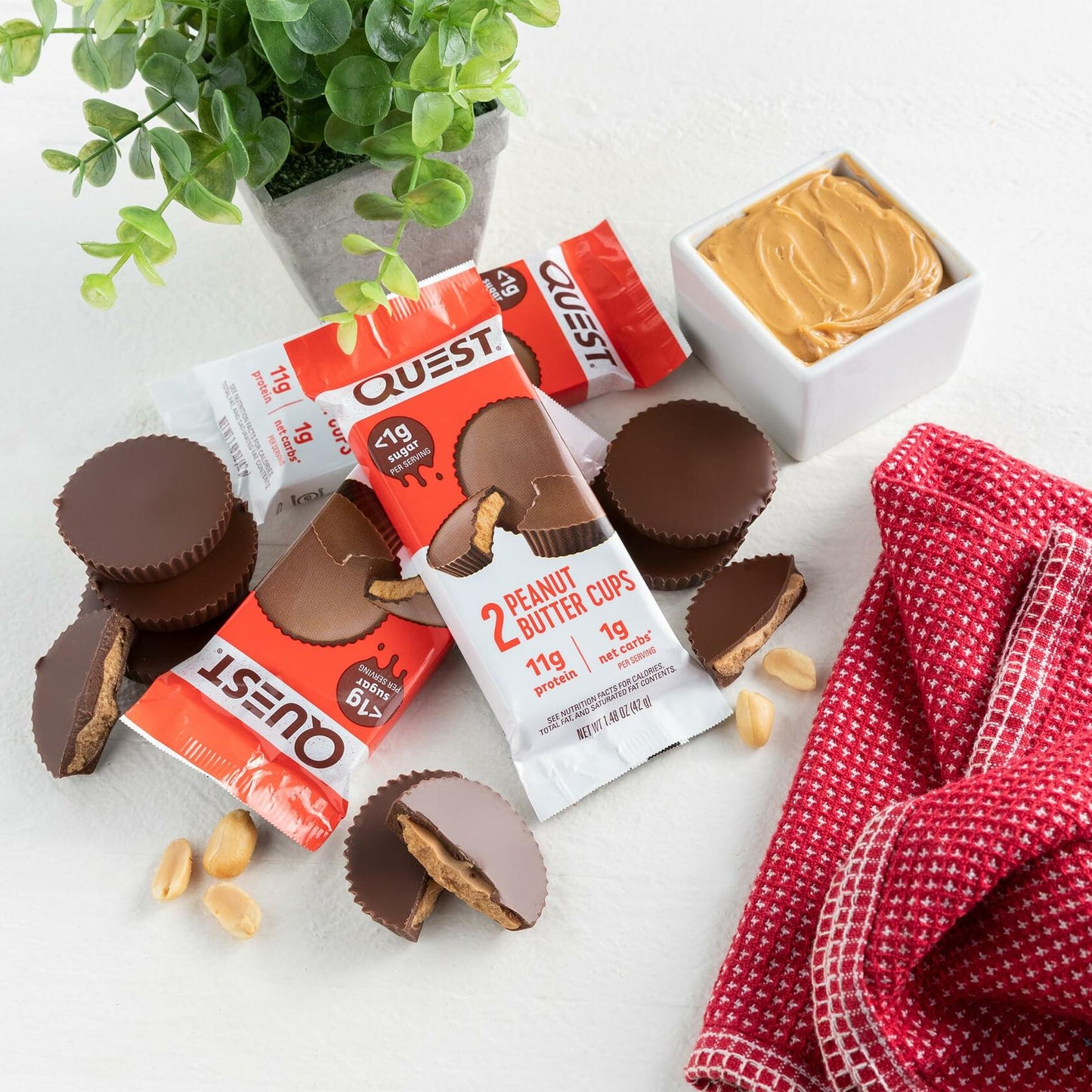 BestBy06/25 Quest Nutrition Peanut Butter Cups 11g Protein 1g Sugar 4 Count