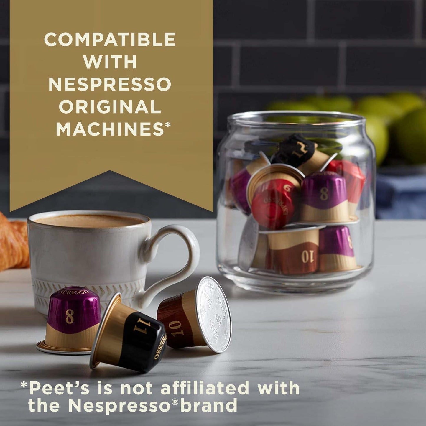 BestBy07/25 Peet's Coffee Espresso Capsules Variety Pack Dark Medium 50ct