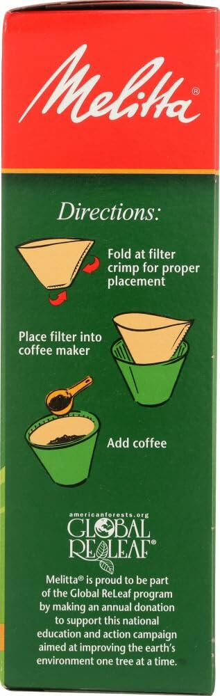 Melitta #2 Natural Brown Cone Coffee Filters 100 Count