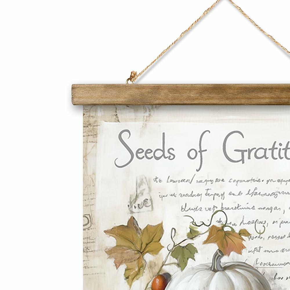 XIAOAIKA Vintage Pumpkin Thanksgiving Poster Wall Art Rustic 16x23