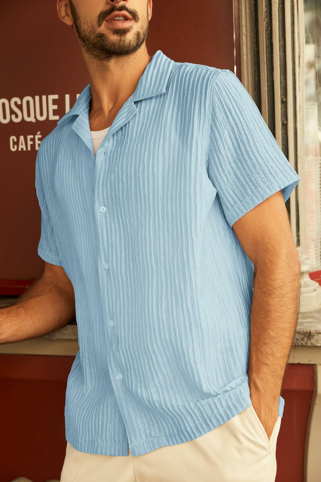PJ PAUL JONES Men's Casual Lightweight Wrinkle-Free Shirt Dark Gray Size M