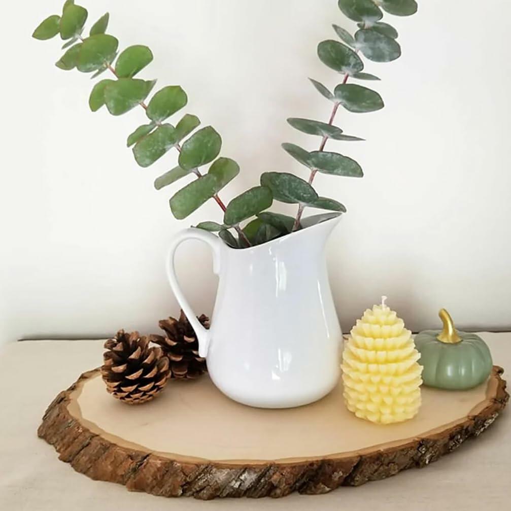 Christmas Pinecone Silicone Candle Mold 3D Xmas Resin Concrete DIY White 1pc