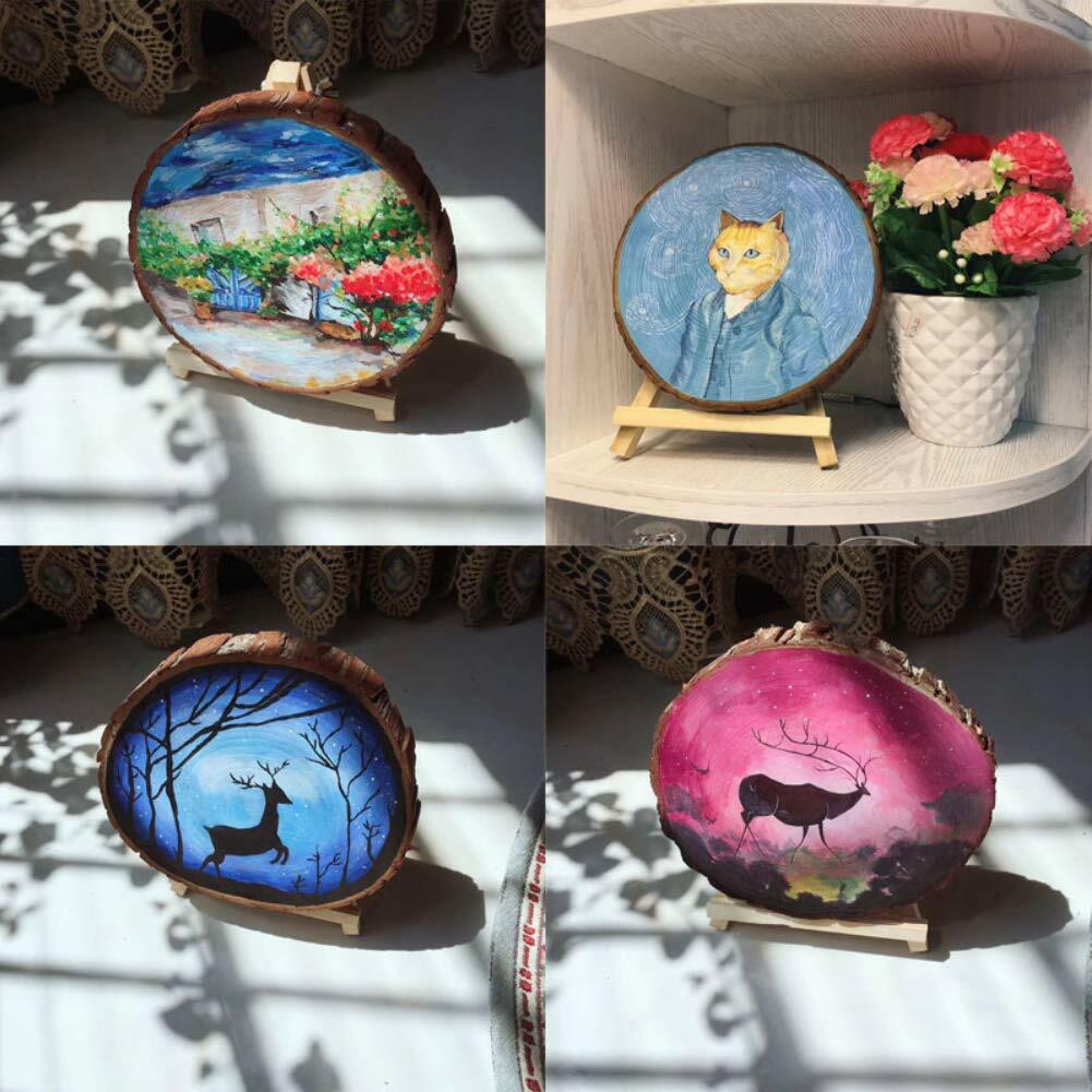 LovesTown 50pcs 2.4-3in Unfinished Wood Slices with Hole DIY Craft Kit