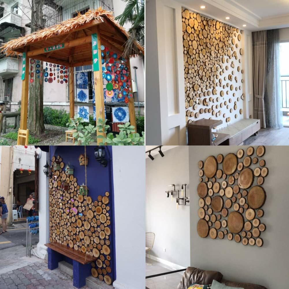 LovesTown 50pcs 2.4-3in Unfinished Wood Slices with Hole DIY Craft Kit