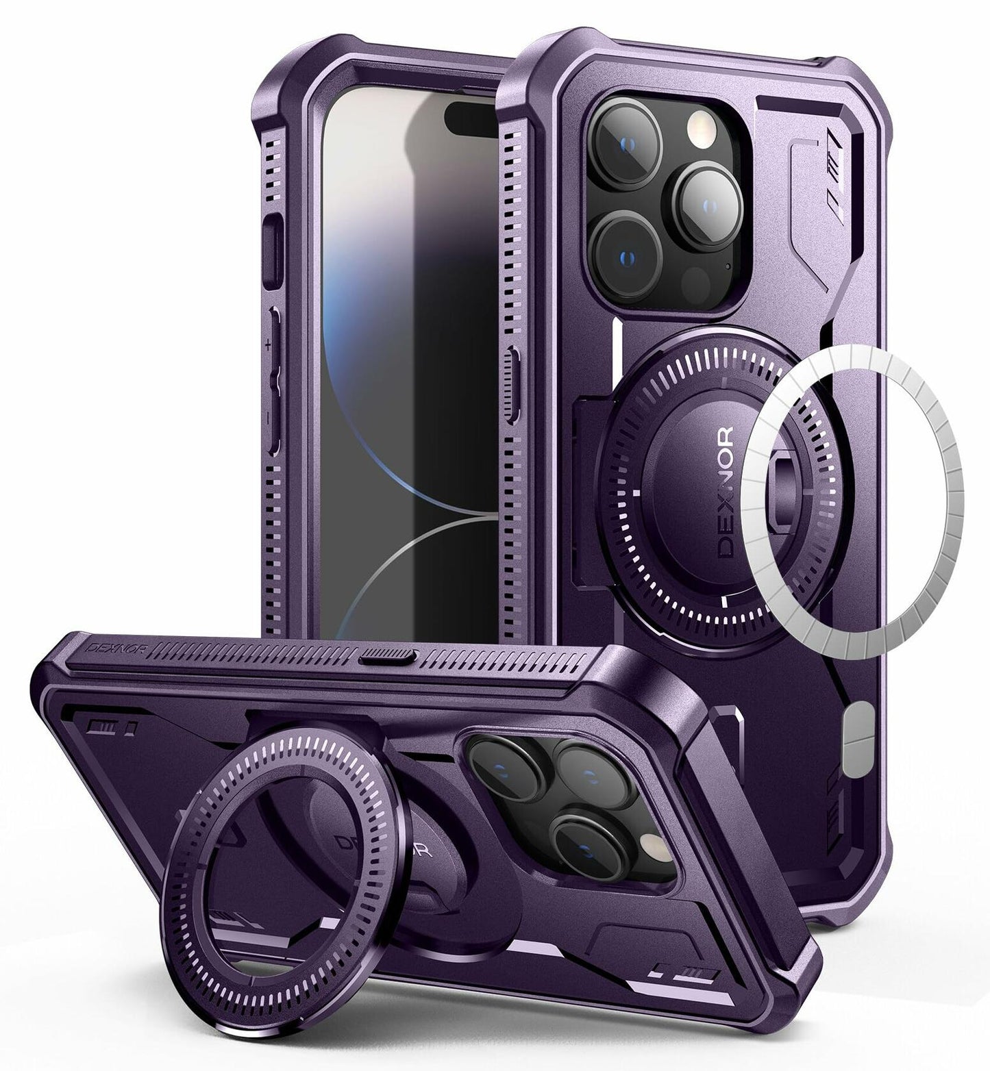 Dexnor Magnetic Case iPhone 14 Pro 6.1" Full-Body Shockproof Purple