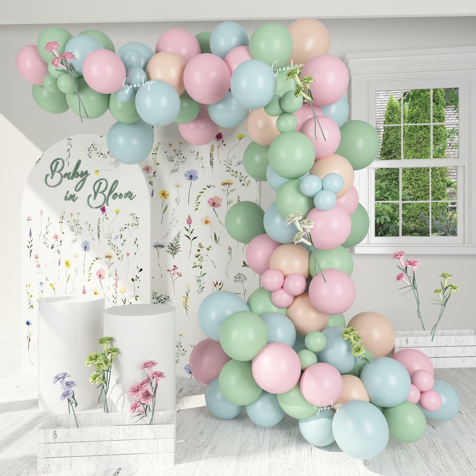 Soonlyn Baby In Bloom Balloon Arch Kit 14ft Wildflower Baby Shower Decor