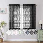 Aiyufeng Suri Sheer Curtains 2 Panels 42x45 Inch Black