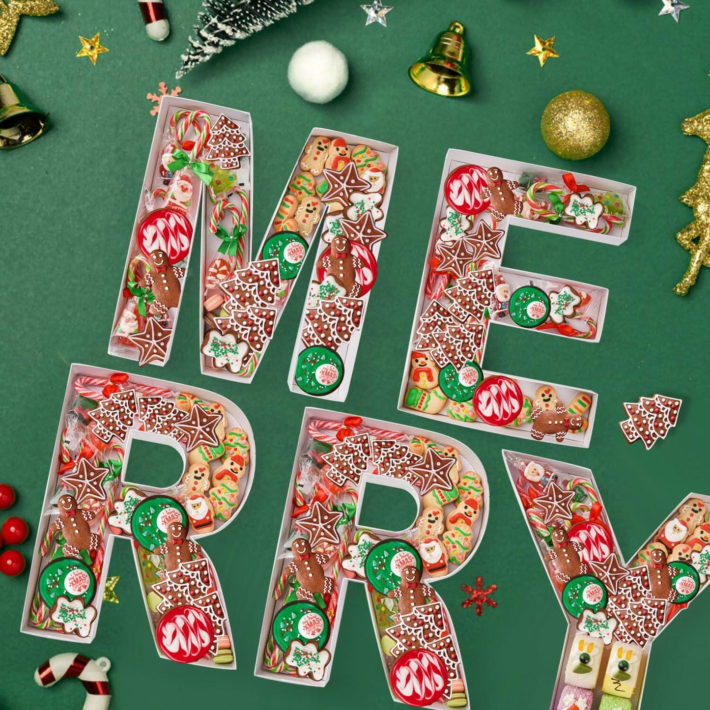Merry Cardboard Letter Box 12'' Fillable Tray Charcuterie White